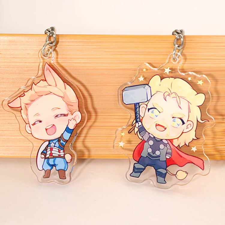 Высококачественный прозрачный акриловый брелок Kawaii с милым мультяшным аниме на заказ