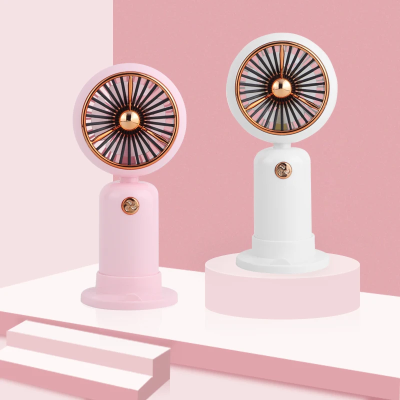 Portable Mini USB Rechargeable Personal Fan Handheld Small Desk Fan Base Eyelash Makeup Travel Car Application Cooling Feature