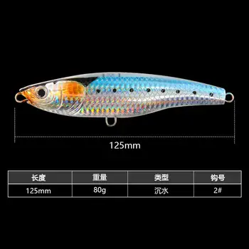 125mm 80g High Quality Hard Bait Big Game Saltwater Bass Fishing Bait Casting Topwater Plastic Stickbait Pencil Lure – Popper – view 4