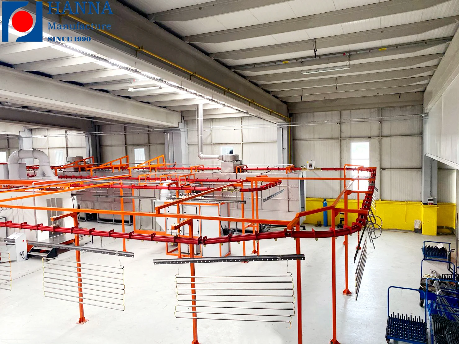 Aluminum Extrusion Profile Automated  Electrostatic Spray  System Booth Oven Powder Coating Line Plant
