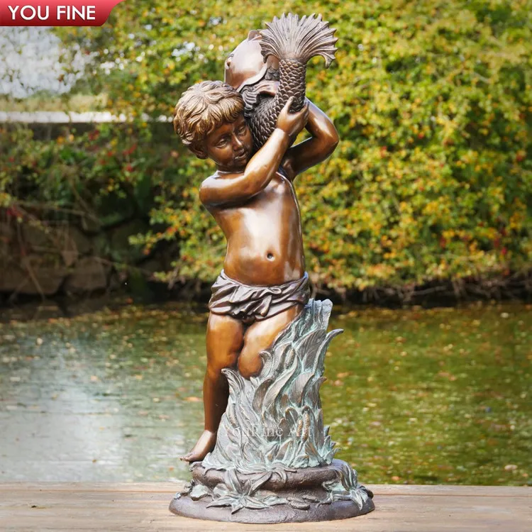 bronze fisher with net Outdoor Beach Modern Life Size Copper Brass Fishing Net Bronze Fisherman  Sculpture