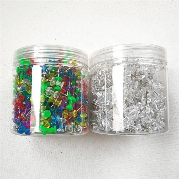 Pin Packing 400pcs Packing Assorted Color Plastic Head Push Pins Thumbtack Pushpin ...