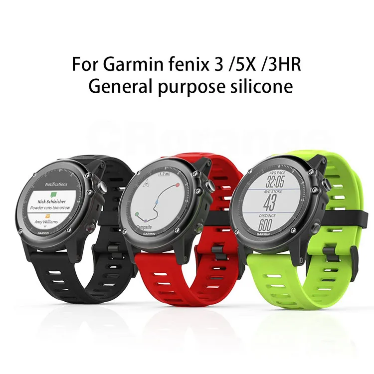 Fitness Ersatz Silikon Strap Uhrenarmbänder für Garmin Fenix ​​3 HR 