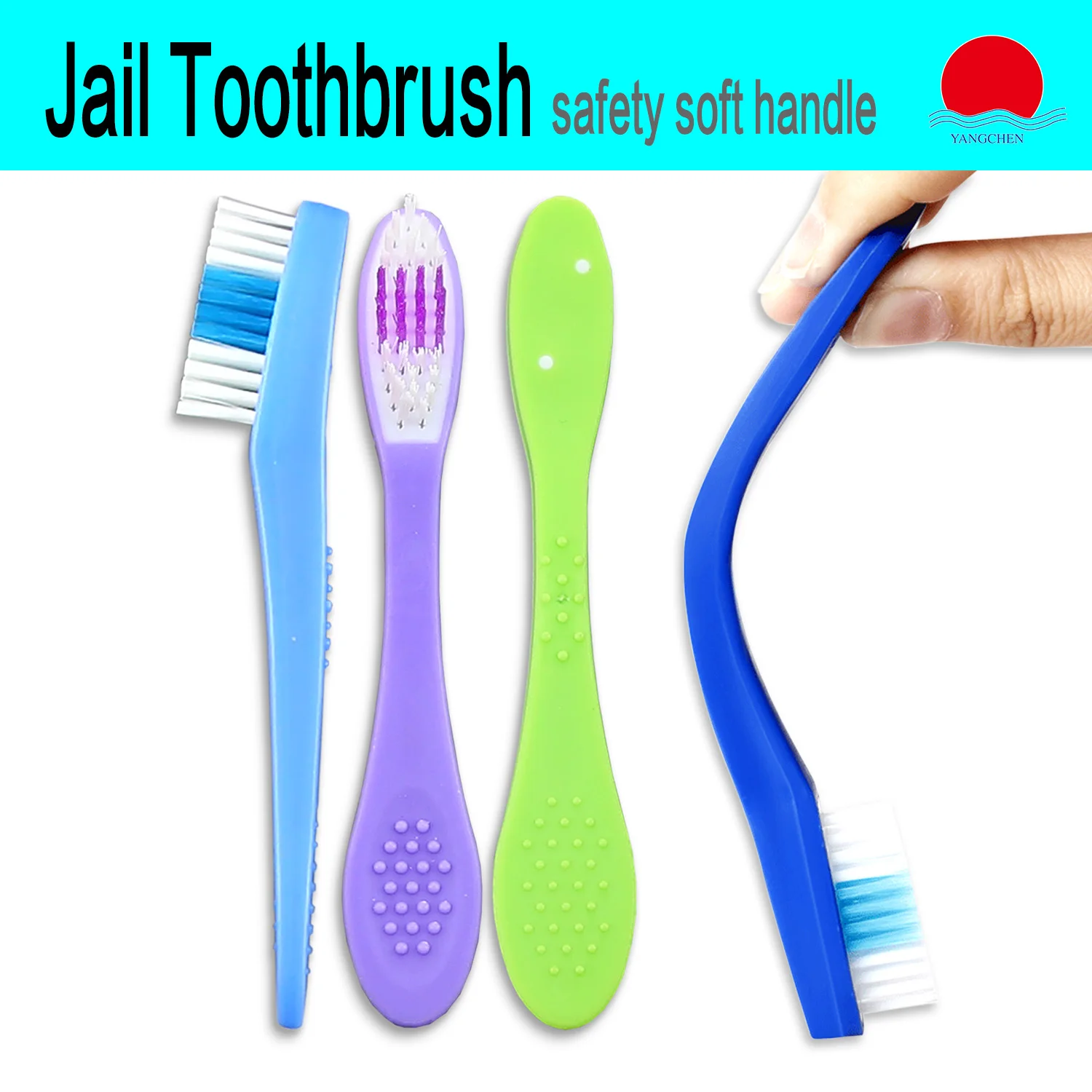 Safefy Prison Toothbrush For Jail Using With Soft Rubber Handle Mini