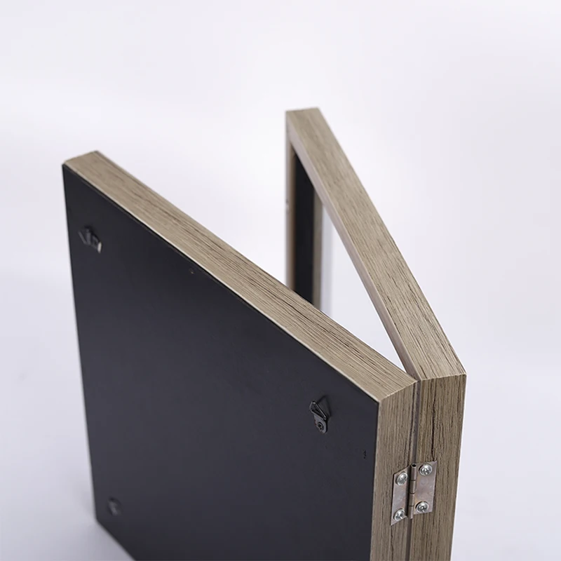 Shadow Box Display Case 10X10 Photo Frame Design Double Wooden New With Linen Back Black OEM Customized Dream Logo Time Pcs Type