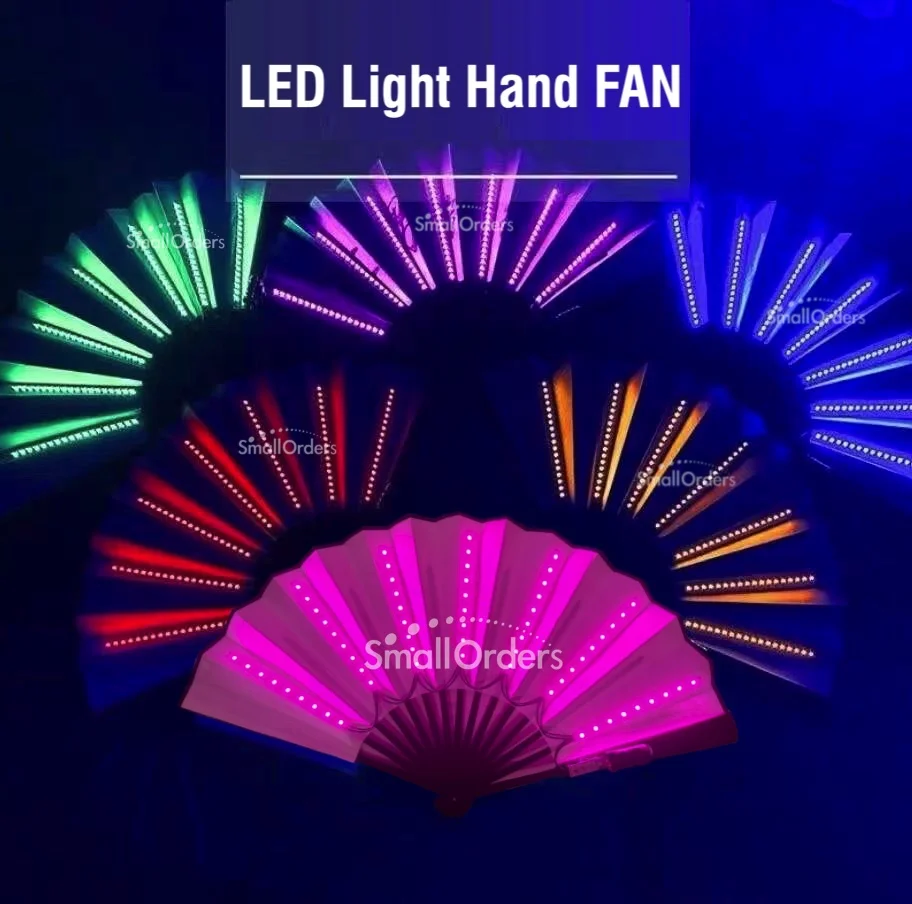 Small Orders toys LED light hand fan promotional party supplies