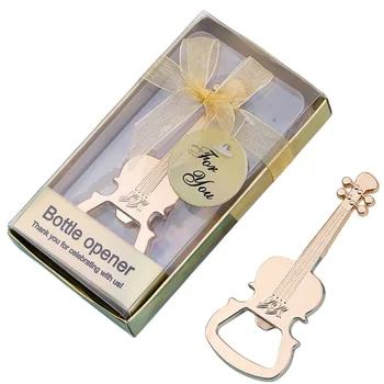 Guest Souvenir Wedding Favors Party Gift Zinc Metal Guitar Shape Beer Bottle Opener for Guitar Lovers and Music Enthusiasts