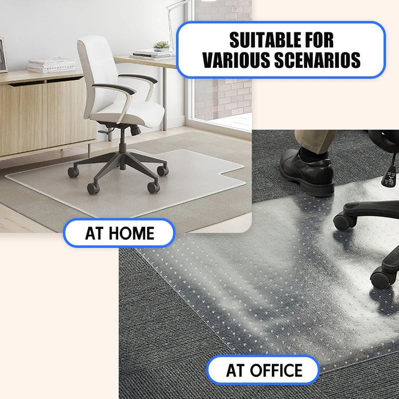 Design Floor Protection Chair Mat for Carpet Floors Chair Mat Desk Plastic for Office Wholesale PVC Transparent Modern Rectangle
