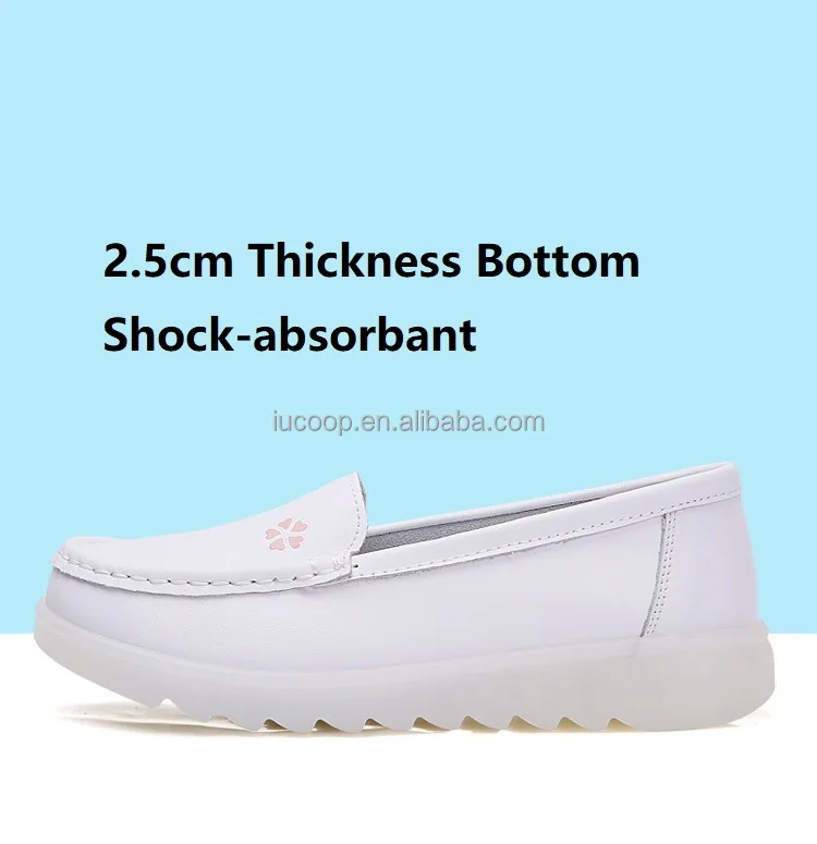 White Women Work Shoes With Soft Foam Lightweight Comfort Slip