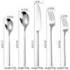 Korean-style round handle - silver - 5-piece set