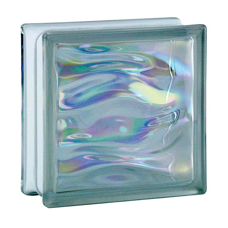 Metallized Hollow Glass Blocks Dichroic Color Textured Building Glass Blocks Bricks Fire Rated Decorative Building Glass Block