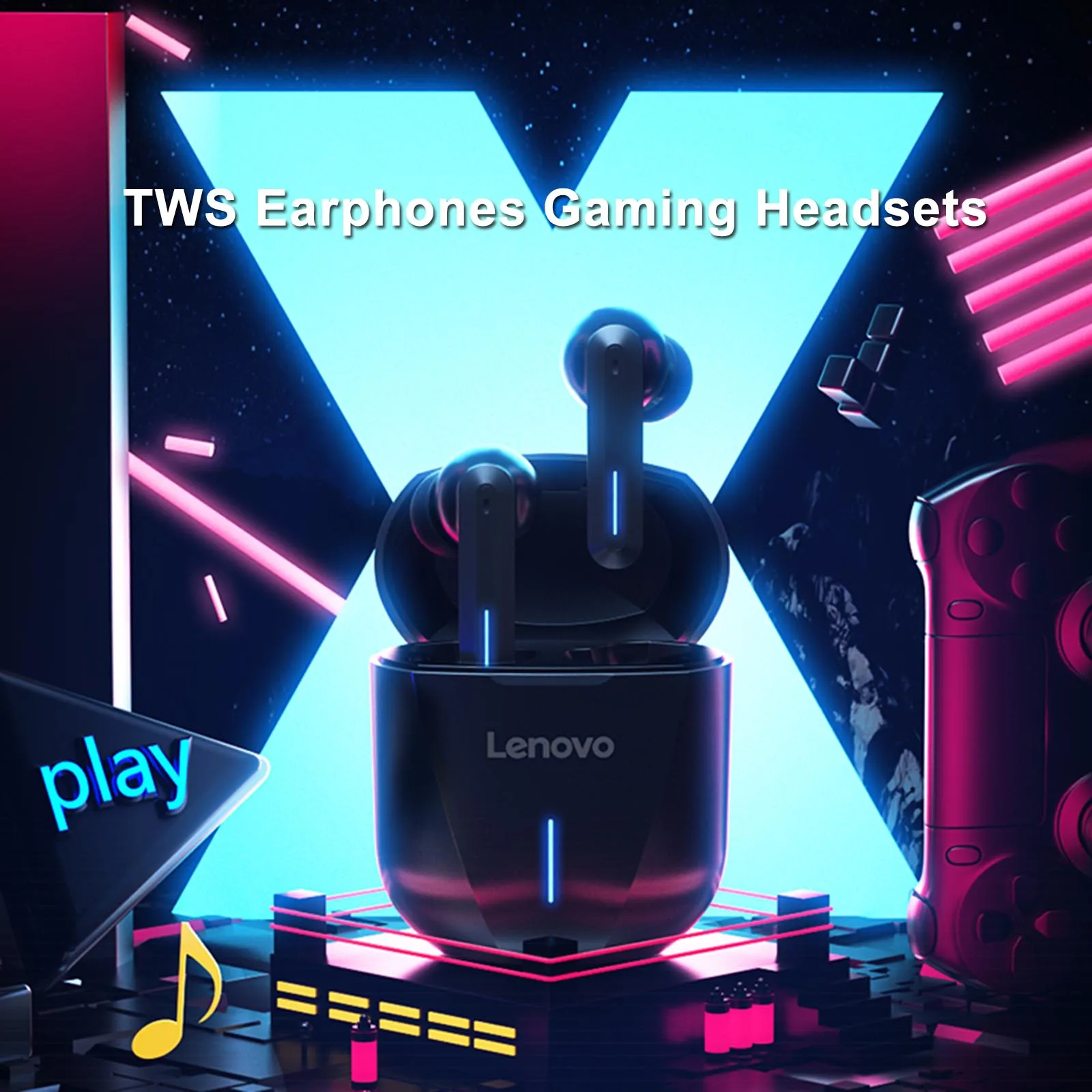 Оригинальные Водонепроницаемые беспроводные наушники Lenovo XG01 IPX5 с двойным микрофоном и шумоподавлением игровые TWS
