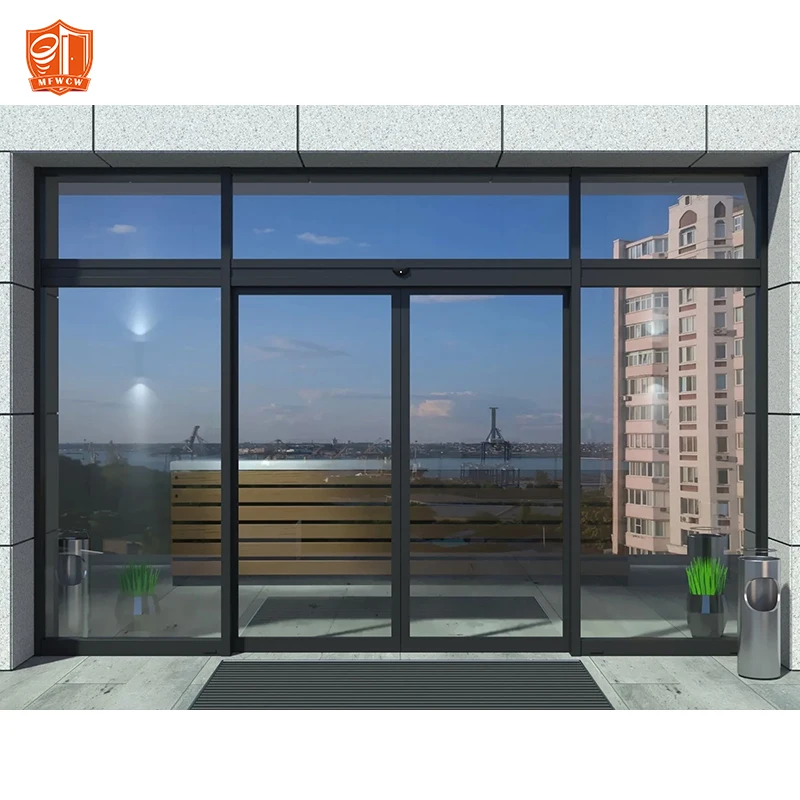 Commercial Automatic Sliding Glass Door for Shop Entrance Electric Sensor-Activated Retail Door