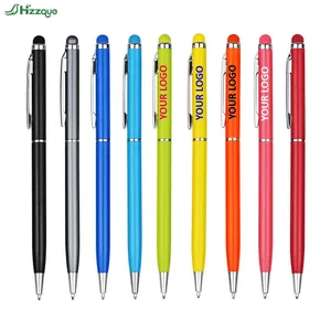 Luxury Slim Metal Ballpoint Pen Custom Logo Yellow Rubber Touch Head Sports Style for Business Promotion