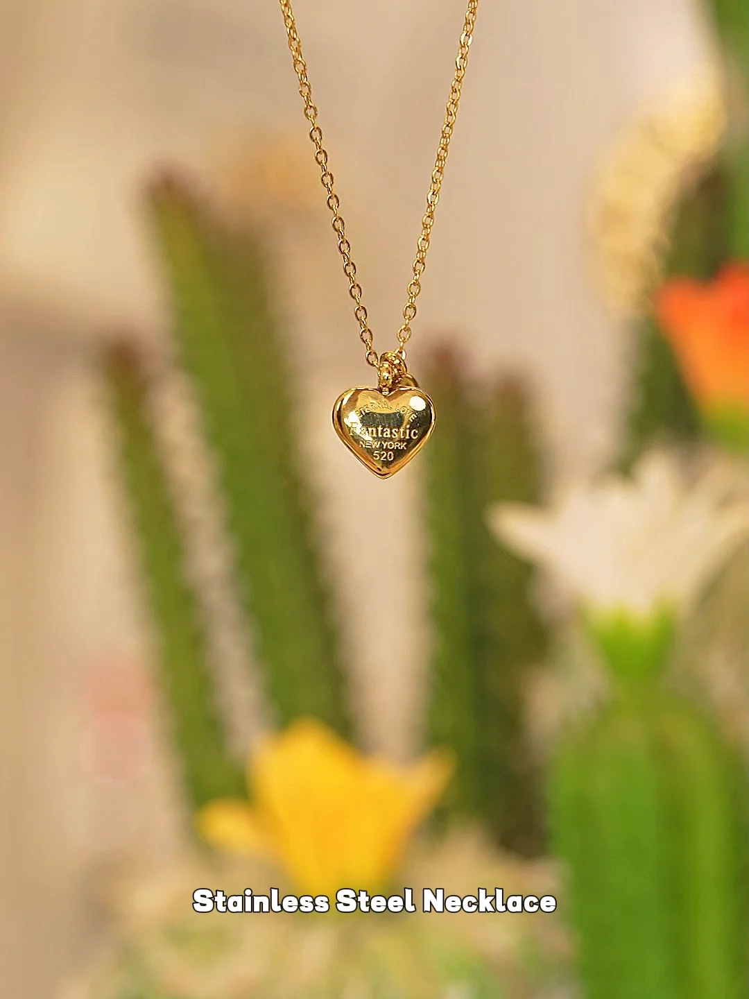 JINYOU 3780 Fashion ETERNAL LOVE Heart Necklace - Gold Plated