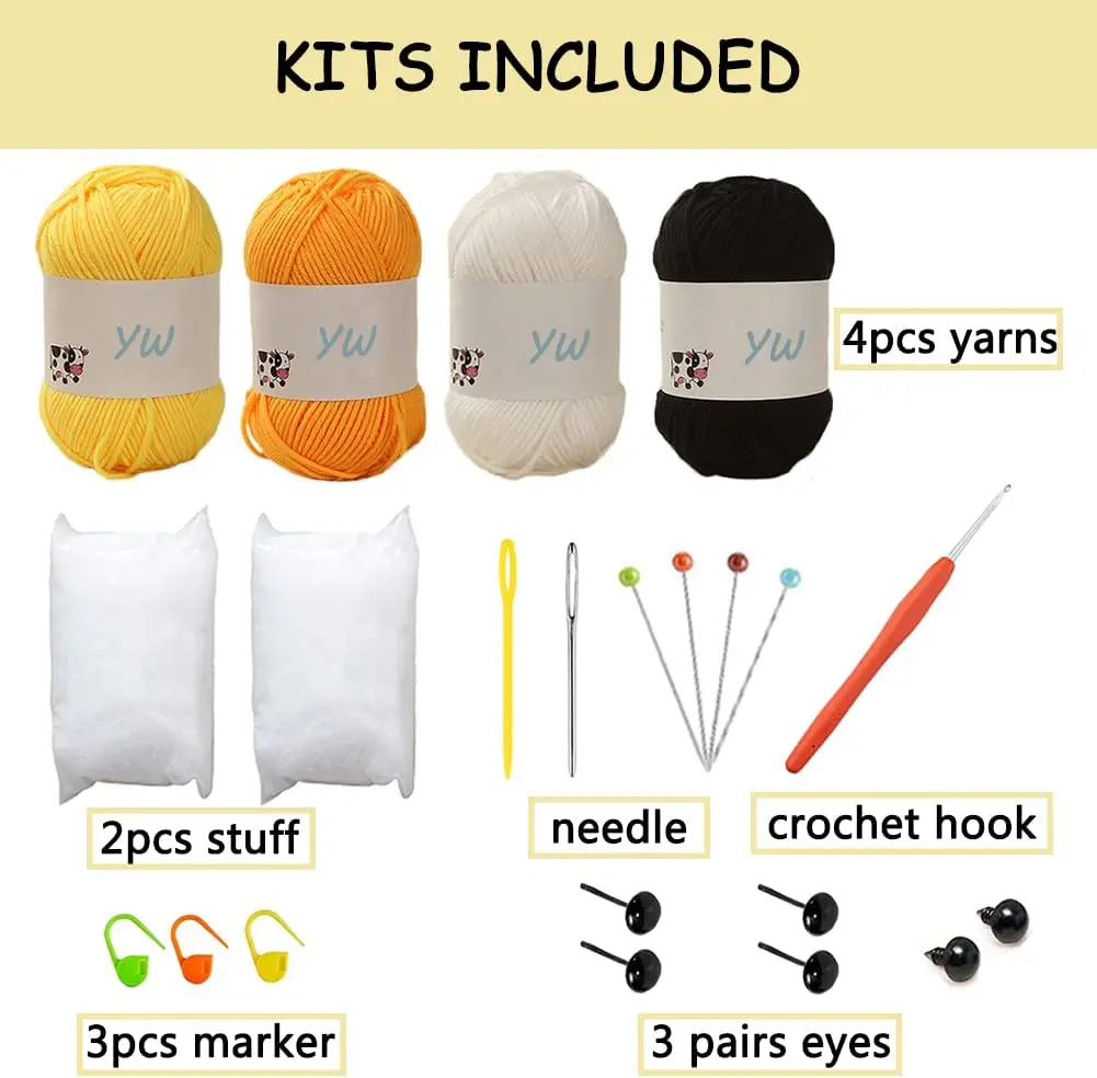 3 Sets Of Diy Easy Peasy Yarn For Crochet Beginner Kit Lovely Bee