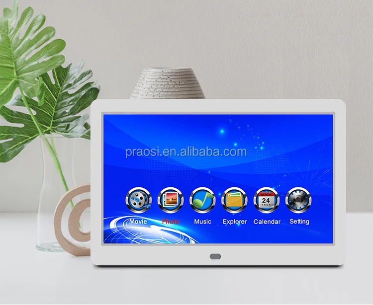 Pros Digital Picture Frame 10 Inch LCD IPS Screen Digital Photo Frame Remote Control Electronic Photo Albums 1080P Video Music