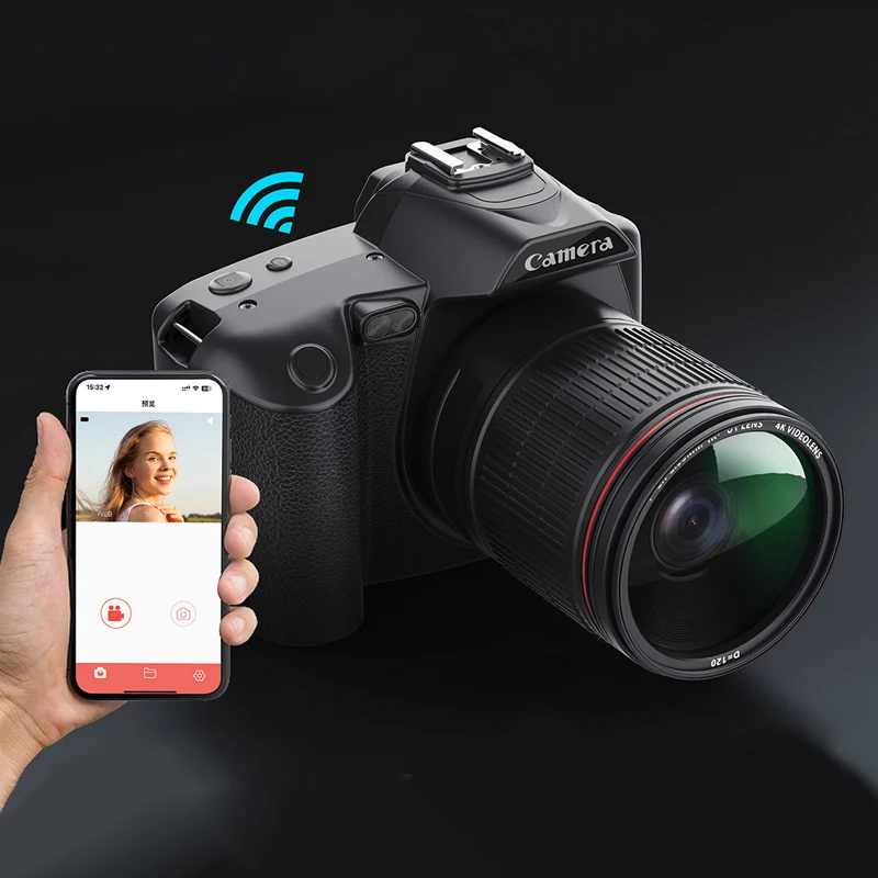 Factory OEM ODM Professional Digital DV DSLR Camera New 16X Zoom 64 MP 4K HD Night Vision Wifi Low Price SD Card Compatible