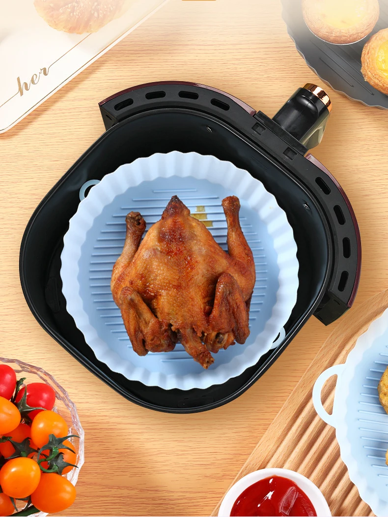 2023 Reusable Easy Clean Air Fryer Parchment Silicone,Heatresistant Silicone Air Fryer Mats Pot