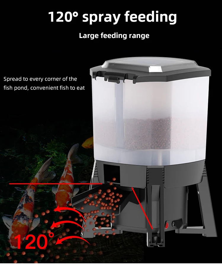 Solar Fish Pond Automatic Feeder Koi Pond Intelligent Timing Feeding