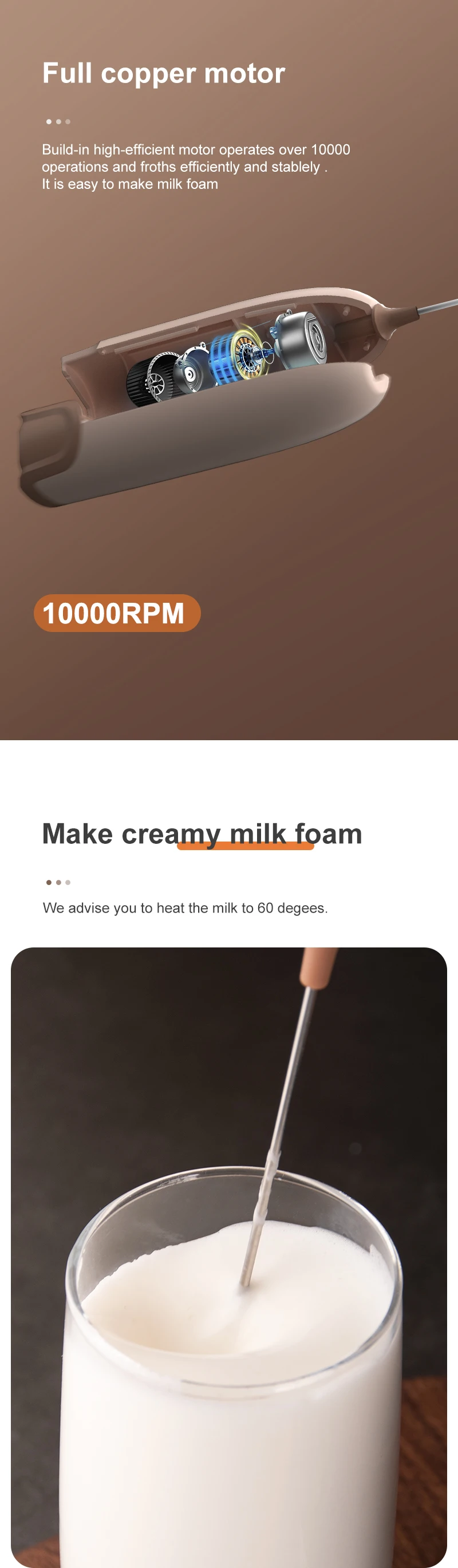 2023 Battery Operated Automatic Hand Milk Frother Drinks Electric Milk