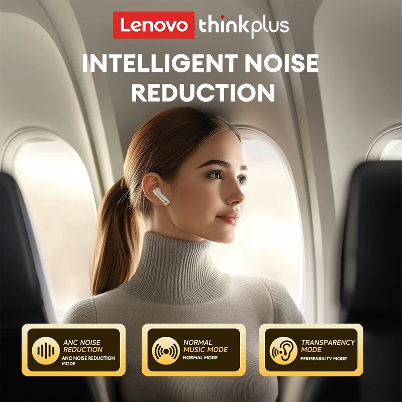 Original Lenovo LP27 Earphones Wireless BT V5.4 HIFI Stereo Surround Headphones Call Noise Cancelling Earbuds Long Endurance