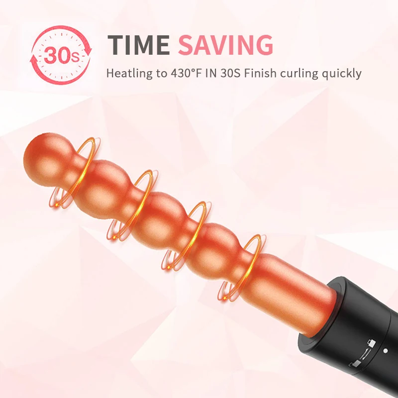 Professional Salon 6-in-1 Multifunction Interchangeable Hair Curling Wand Iron Electric Hot Curlers Automatic Rotating Household