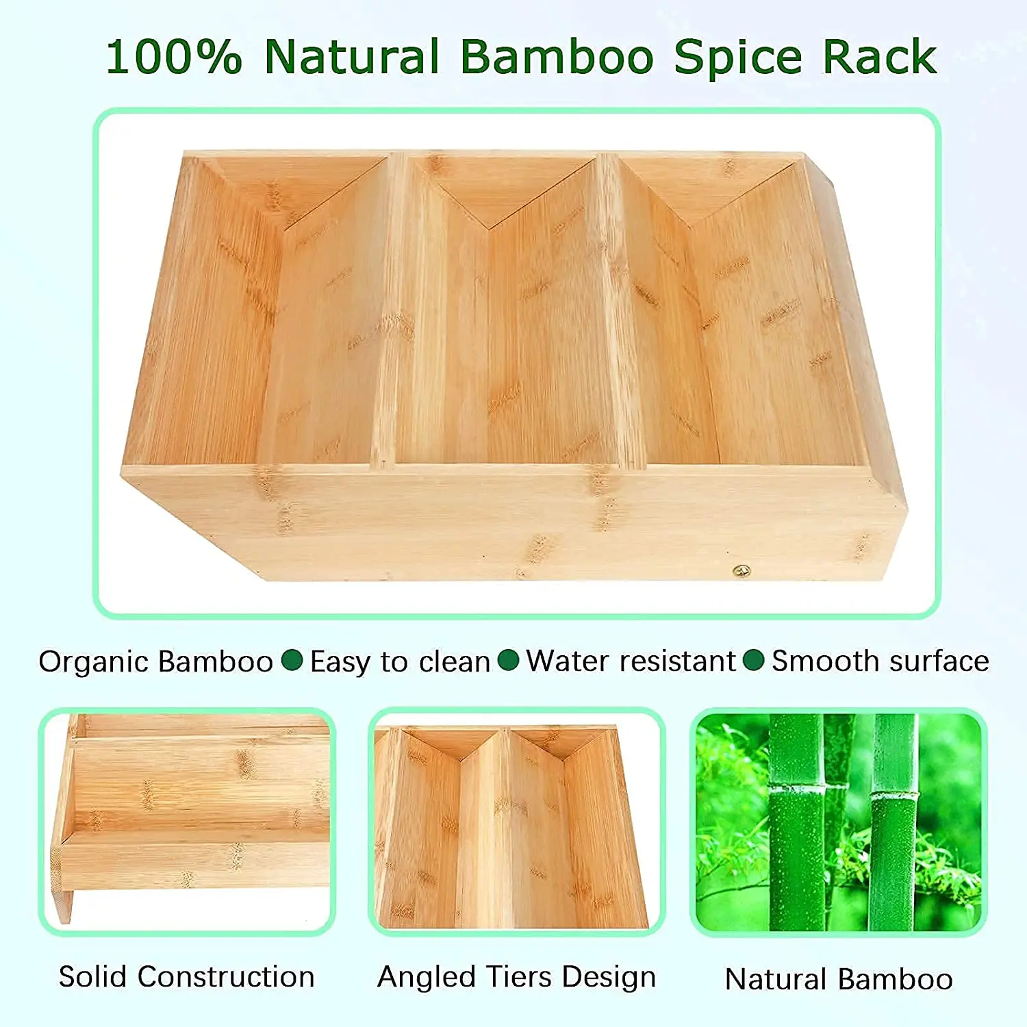 Spice Rack Organizer for Cabinet, Bamboo Spice Rack Organizer for Counter  Top 3-Tier Spice Shelf Versatile Seasoning Organizer Space Saving Wooden  Spice Rack - China Kitchen Organizer and Bamboo Spice Rack price