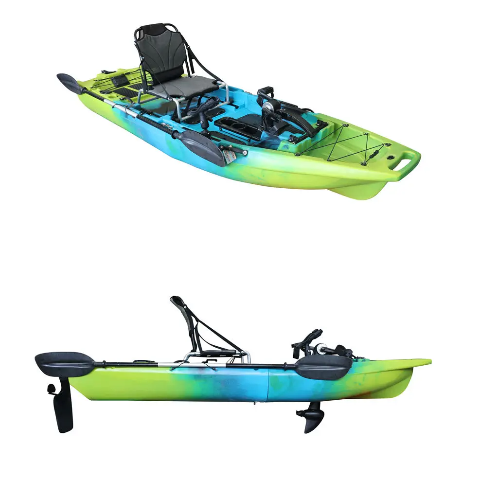 Vicking 9.5FT New Design 1-Person Pedal Drive Propeller Fins Foldable Detachable Motor Fishing Rivers HDPE Modular Kayak/Canoe