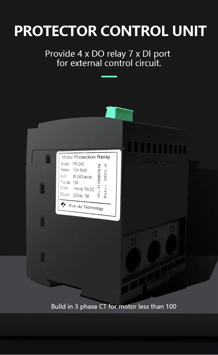Intelligent Digital Motor Thermal Protector Relay Used For 3 Phase