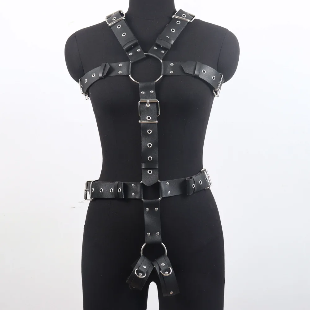 Full Body Leather Harness Men Gay Sexual Chest Harness With Dildo Hole ...