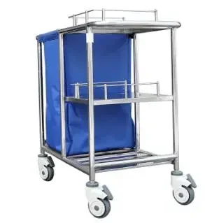 Hospital Solid Cleaning Linen Trolley Dressing Mobile Cleaning Cart Dirt Instrument Trolley Cart