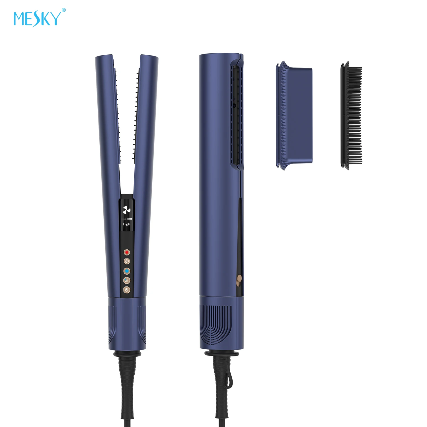 MESKY  Hair Dryer Straightener Wet to Dry Styler with LED Display Electric Hair Straightener Brush