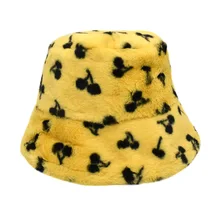 2023 New Best Seller Winter Faux Fur Furry Fluffy Fuzzy Warm Hat Teddy Plush Fisherman Cap Women'S Sherpa Fleece Bucket Hat