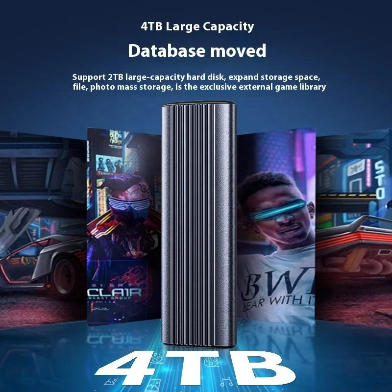 Case para SSD M.2 de 4TB sem Ferramentas, Compatível com NVMe PCIe