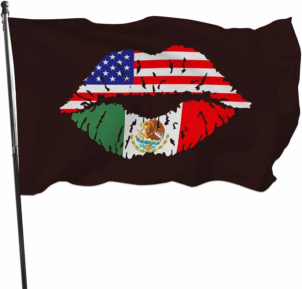 Bandera mexicana con bandera mexicana americana | Foto Premium Bandera mexicana con bandera mexicana americana | Foto Premium