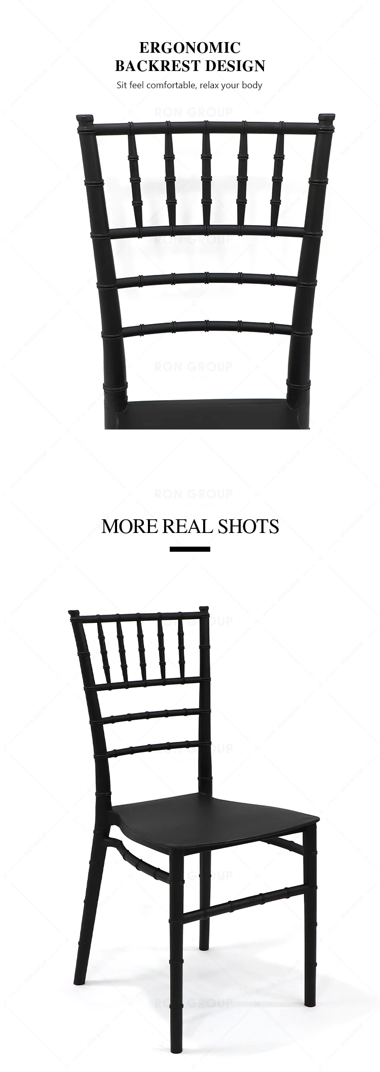 Hot Sale Events PP Plastic chair Stackable Wedding chair Black Dinning Furniture Modern Outdoor Plastic Dining Chair