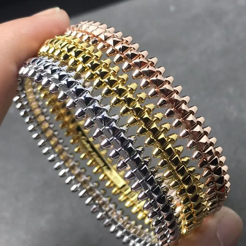 Bracciale testa di proiettile acciaio inox placcato oro 18 kt bracciale trendy per uomo donna - Foto 11 di 12
