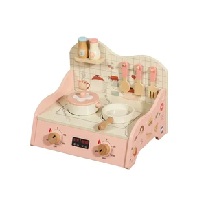 Portable Wooden Mini Kitchen Toy Set for Kids Realistic Pretend Play Stove Pots Early Cooking Simulation Fun Educational Gift