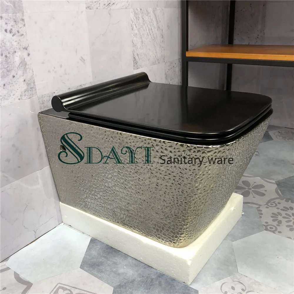 Фантастический роскошный дизайн Скрытый резервуар для воды серебряного цвета под заказ крокодил керамический туалет