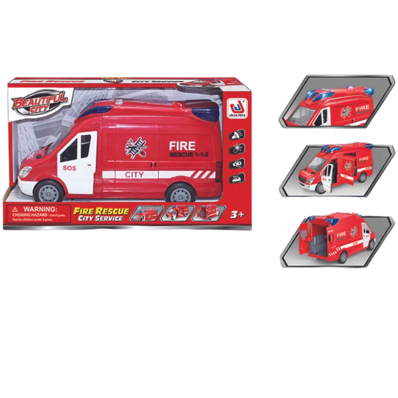 PANDAS 1:16  Multi-fuction Diecast Inertia Police Car Fire Truck Ambulance Toy  Vehicle Plastic Electric Car Toy  for Kid