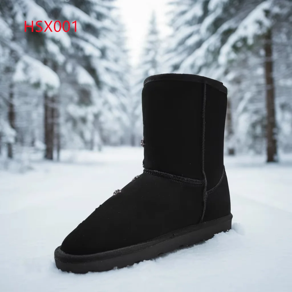 ZYF,Winter Walks Anti-shill Real Wool Lining Lady Snow Boots Stylish Look Sparkling Diamond Design Women's Warm Boots HSX001