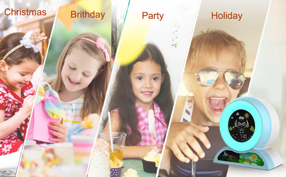 Kids Children Sleep Trainer for Toddlers Nap Timer Wake up Night Light Alarm Clock for Bedroom Best Gift For Teens Girls Boys