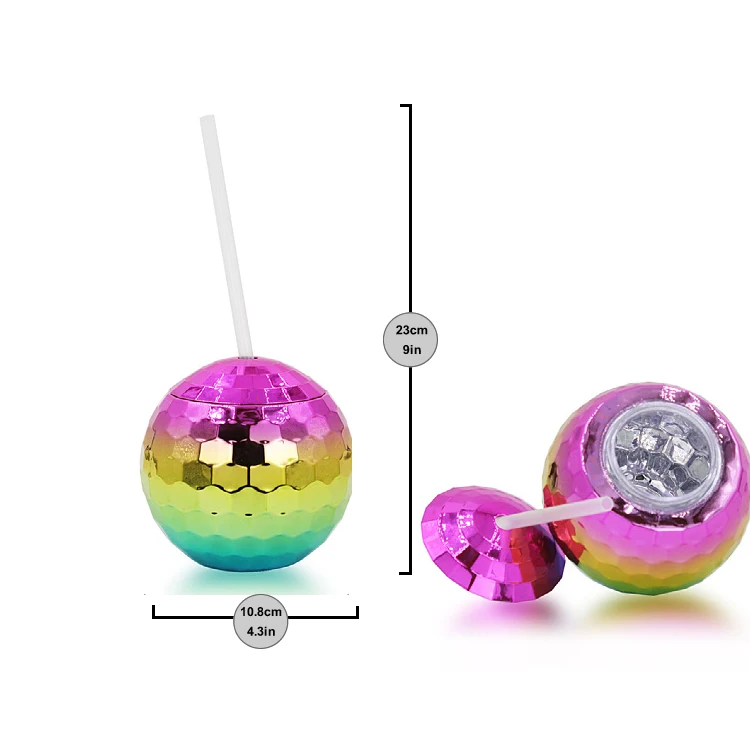 Wholesale Disco Ball Cup Electroplated Color Ball Shape Sippy Cup