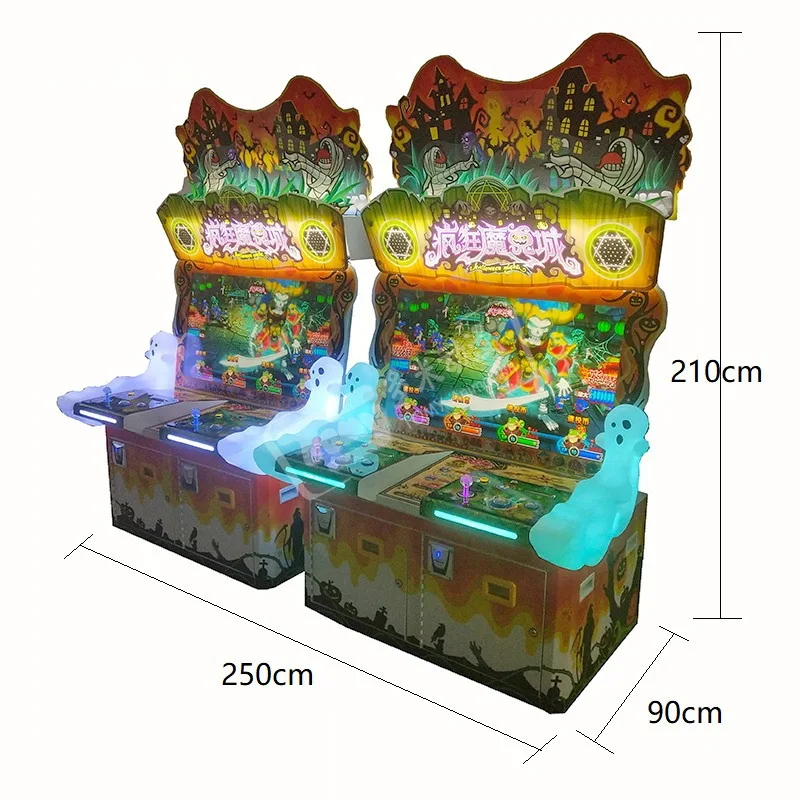 Large Adult Coin-Operated Video Game Arcade Equipment for Kids National Shooting Naughty Shark Crazy Devil City Lottery Machine