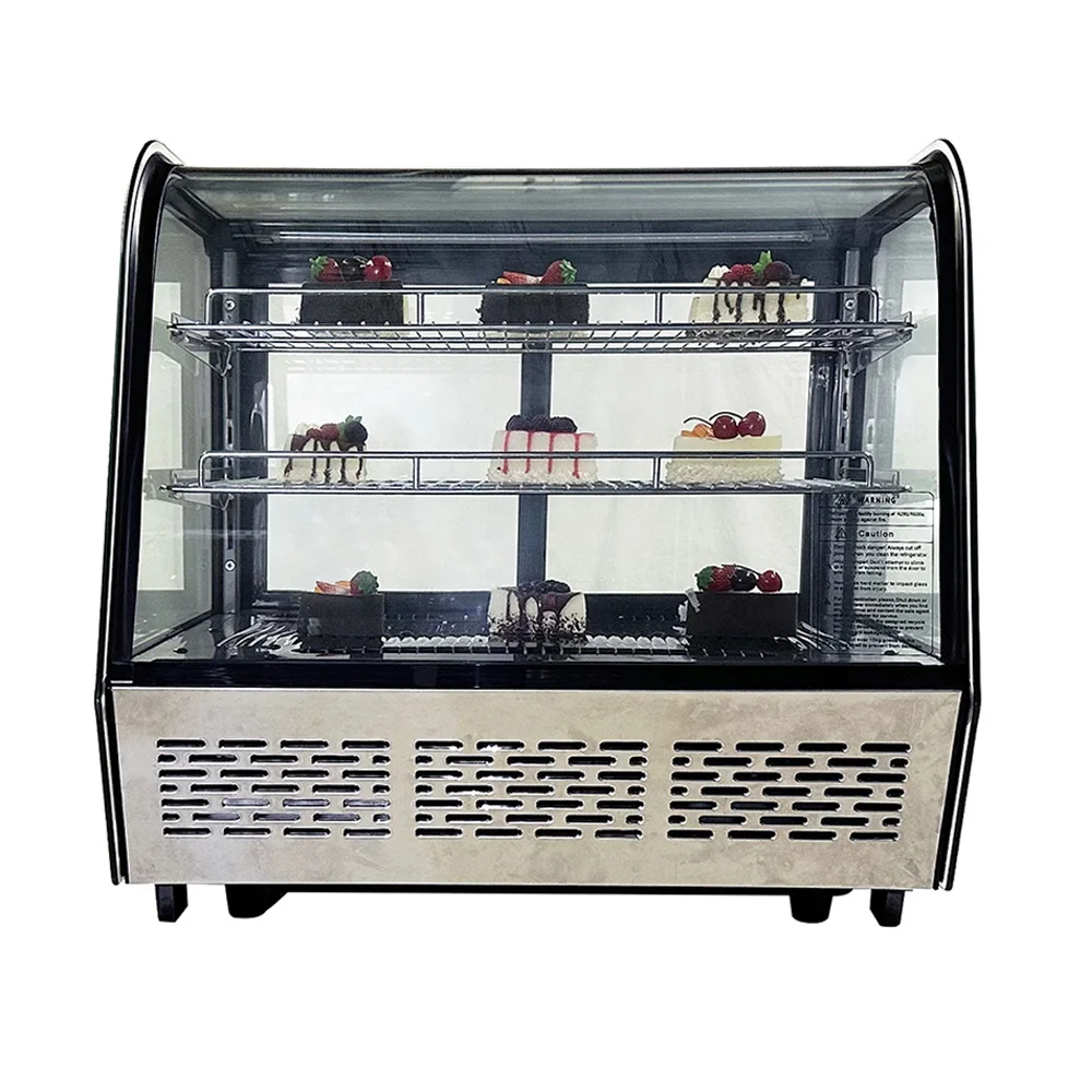 Table Top Square Glass Heating Display Showcase 120L Table Top Hot Bain  Marie