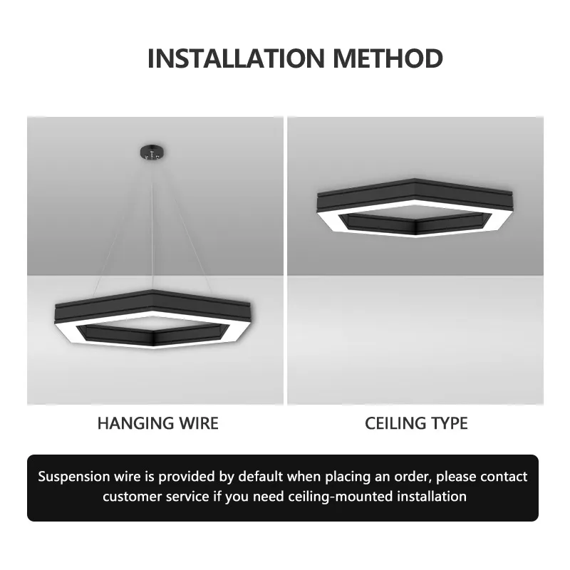 Restaurant bar Home Decoration LED Batten Linear Pendant Luxury Chandelier Office Ceiling Hexagonal Linear Light for Living Room