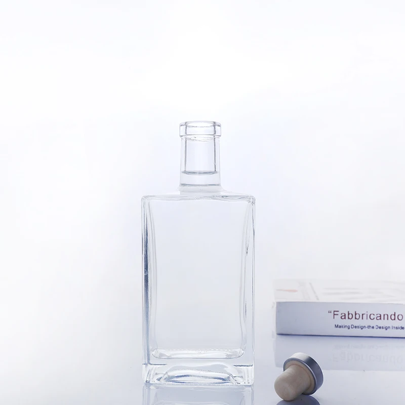 Recyclable Clear 500ml 700ml 750ml Spirits Vodka Gin Rum Liquor Whisky Alcoholic Beverage Glass Bottle