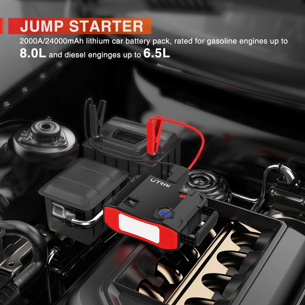 UTRAI Portable Car Jump Starter with Flashlight - Autoben Parts