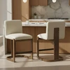 Beige + Walnut + Metal + Polyester + Rubber Wood + Foam